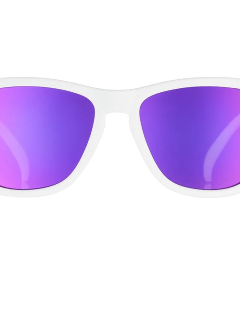 Goodr 1 White Frame Sunglasses with Blue Purple Mirrored Lenses - Picture 7 of 8